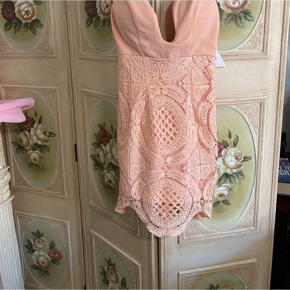 Sexy Brand New Peach Lace Dress